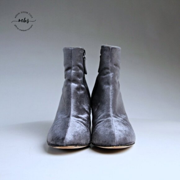 J. Crew Hadley Velvet Ankle Boots Gray Women 8.5 - Picture 3 of 15